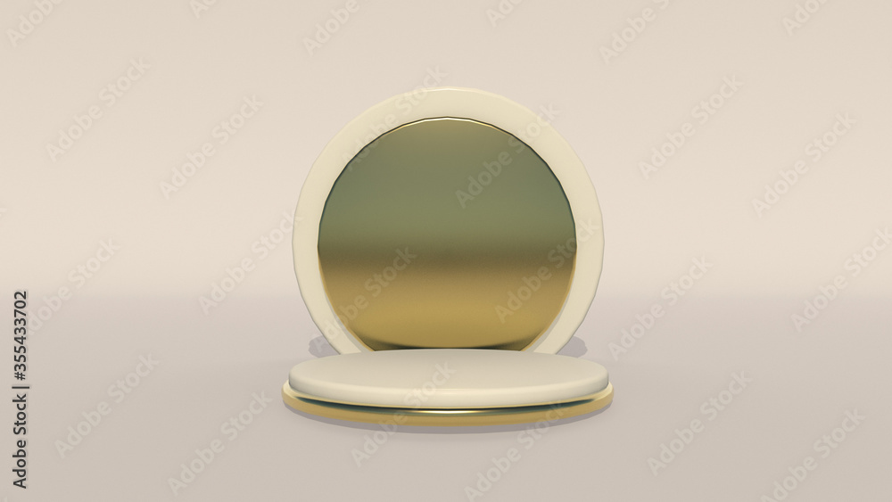 3D Podium. Mock-up Scene. Abstract Geometry with Golden Elements. Minimal Geometric Shapes. Design Element for Stuff 3D Podium. Mock-up Scene. Abstract Geometry with Golden Elements. Minimal Geometric Shapes. Design Element for Stuff