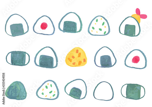 手描きおにぎりのイラストセット
