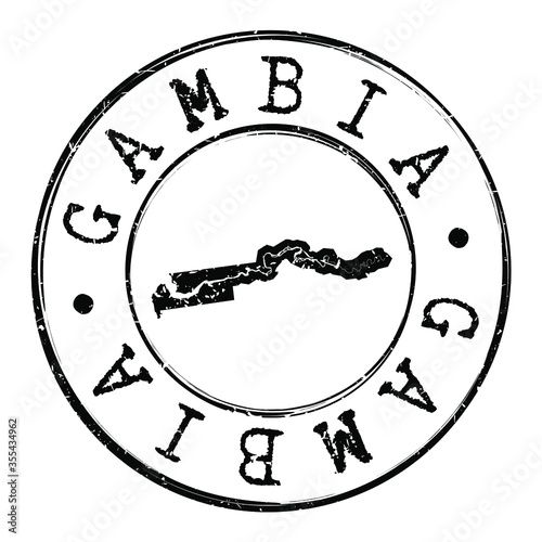 Gambia Stamp Postal. Map Silhouette Seal. Passport Round Design. Vector Icon. Design Retro Travel.