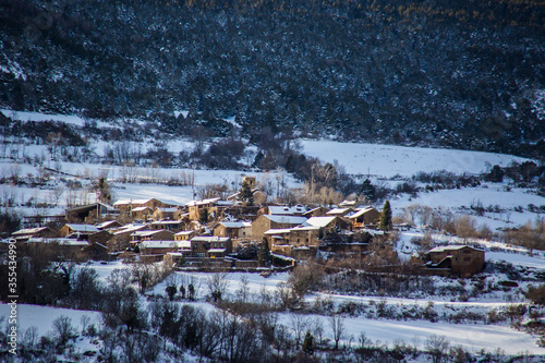 Winter in La Cerdanya, Pyrenees, Spain photo