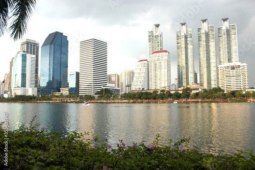 Buildings in the city by the river