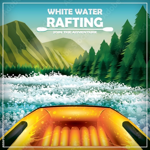 whitewater rafting poster