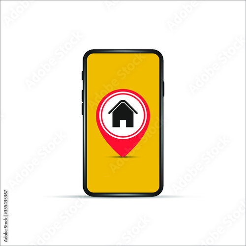 Free Download Red Pins on City Buildings. Vector Mobile Phone GPS Navigation Concept.
 - GFXLoad