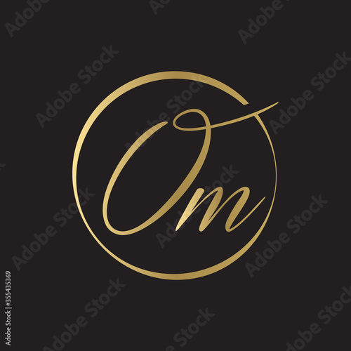 Initial Simple Letter OM Logo Design Vector Template. Abstract Minimal OM Letter Logo Design