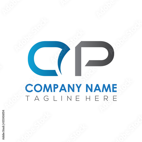Initial Simple Letter OP Logo Design Vector Template. Abstract Minimal OP Letter Logo Design