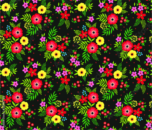 Elegant pattern in small flowers are scattered on the surface. Liberty style. Floral seamless background. Ditsy print. Vector texture. A bouquet of spring flowers for fashion prints.