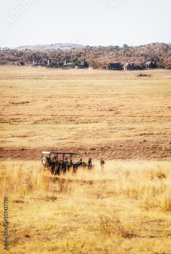 Tourist on safari photo