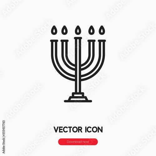 menorah icon vector sign symbol