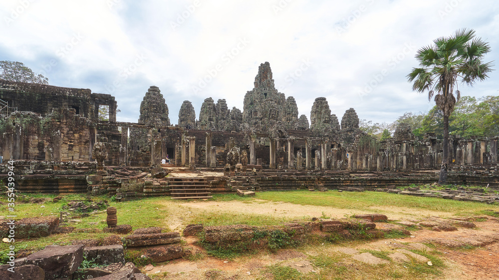 Bayon khmer temple at Angkor Wat complex in Cambodia