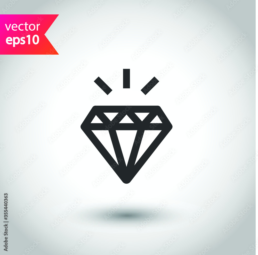 Diamond vector icon. Brilliant flat sign design. Gemstone vector sign. Carat icon. Crystal icon. EPS 10 flat symbol pictogram Diamond vector icon. Brilliant flat sign design. Gemstone vector sign. Carat icon. Crystal icon. EPS 10 flat symbol pictogram