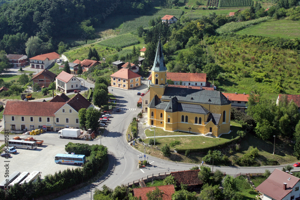 Fototapeta premium Saint George Parish Church in Desinic, Croatia
