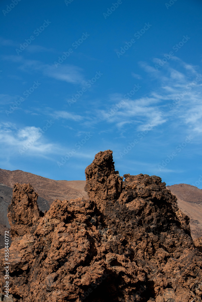 Volcanic rocks in El Teide national park on Tenerife, Spain