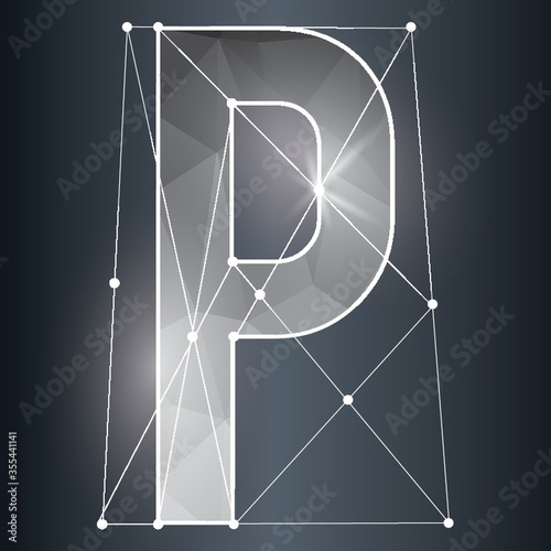 low poly alphabet p