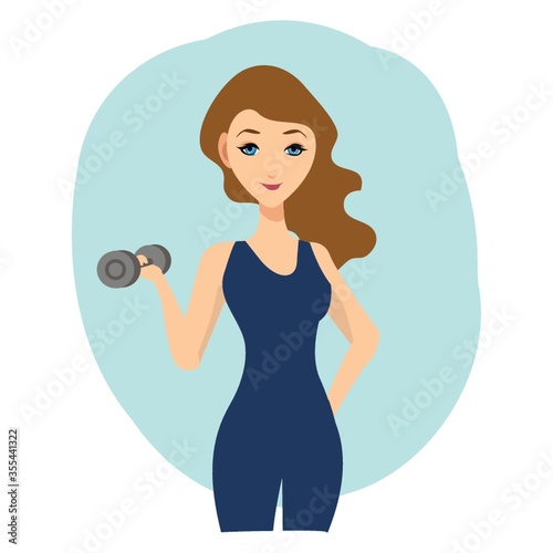 woman holding dumbbell