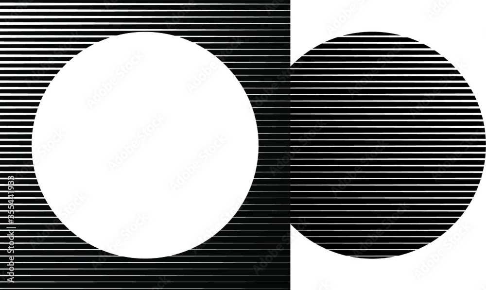 Square Logo with lines. Circle unusual icon Design .Background with Vector stripes .Geometric shape.