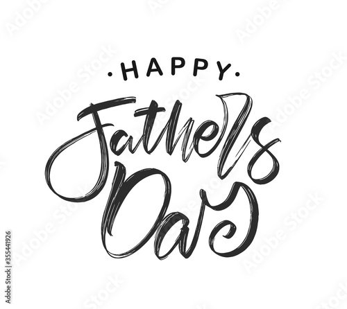 Handwritten calligraphic brush lettering of Happy Father's Day.