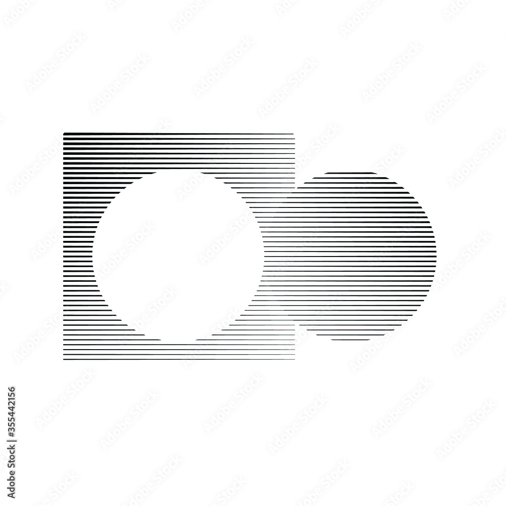 Square Logo with lines. Circle unusual icon Design .Background with Vector stripes .Geometric shape. Square Logo with lines. Circle unusual icon Design .Background with Vector stripes .Geometric shape.