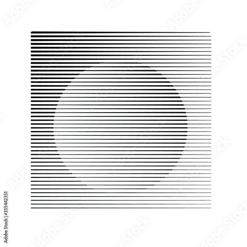 Square Logo with lines. Circle unusual icon Design .Background with Vector stripes .Geometric shape.