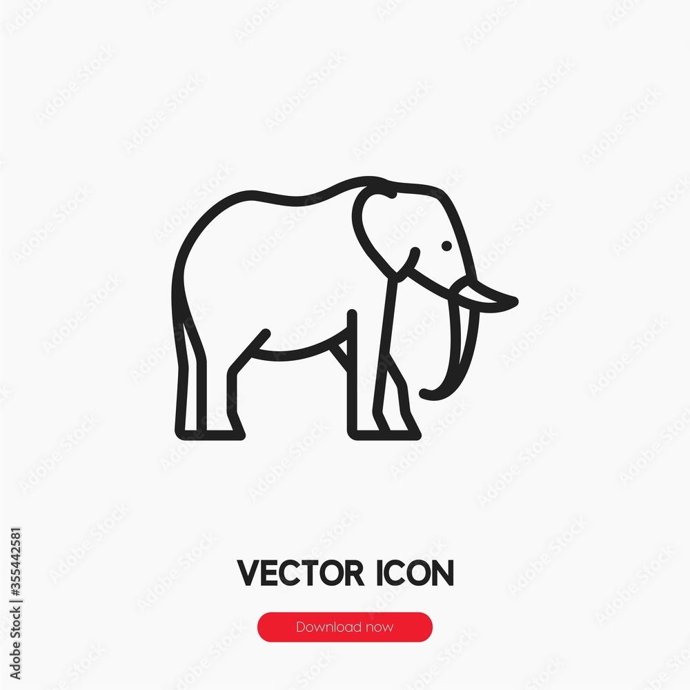 elephant icon vector sign symbol