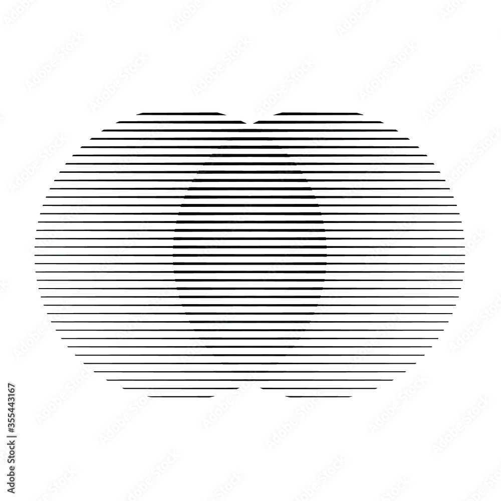 Square Logo with lines. Circle unusual icon Design .Background with Vector stripes .Geometric shape.
