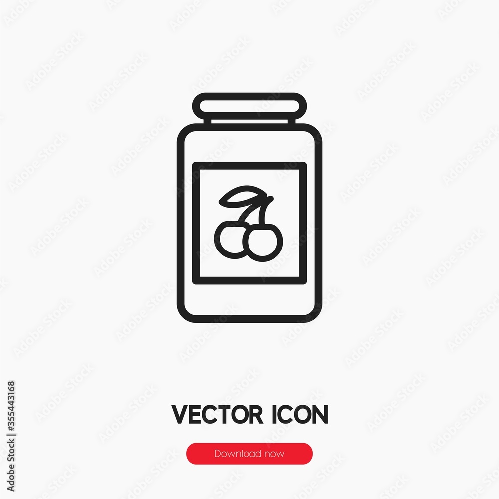Fototapeta premium cherry jam icon vector sign symbol