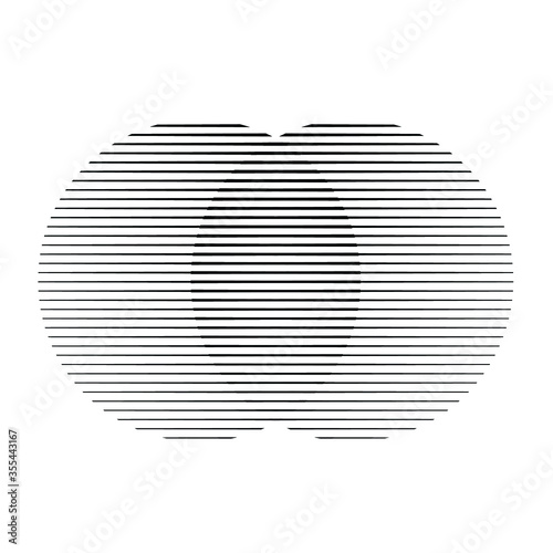 Square Logo with lines. Circle unusual icon Design .Background with Vector stripes .Geometric shape.