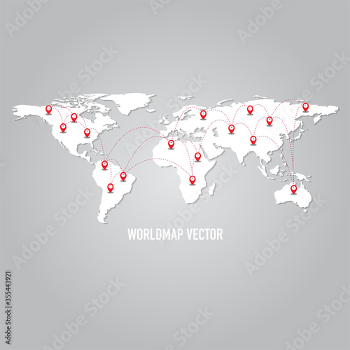 Communication concept with world map with pin business.
