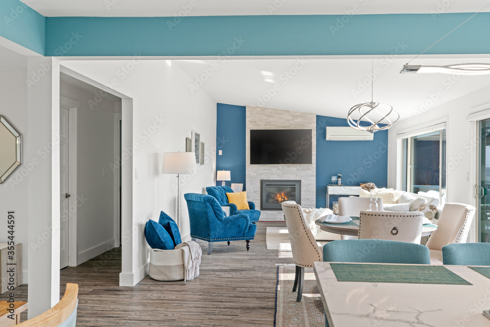 Bright Blue Accent Wall