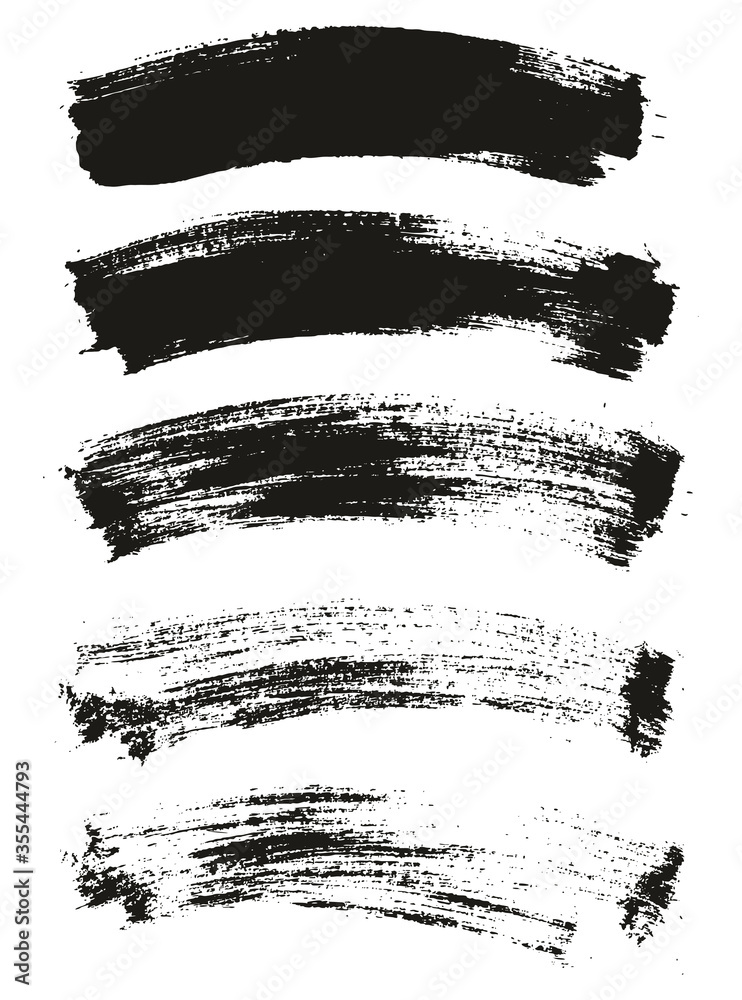 Flat Paint Brush Thin Long Curved Background High Detail Abstract Vector Background Set Flat Paint Brush Thin Long Curved Background High Detail Abstract Vector Background Set