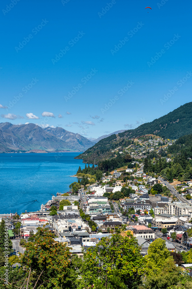 Queenstown and Lake Wakatipu in New Zealand's south Island