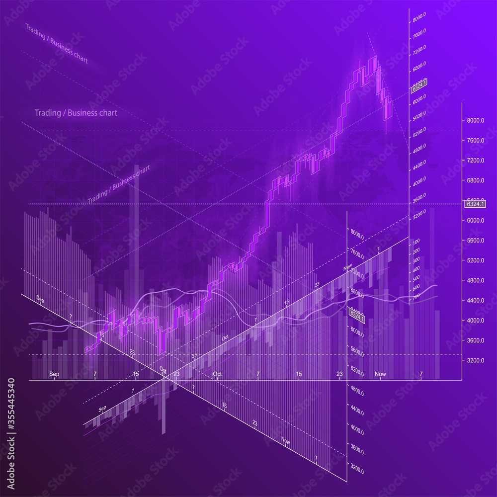 Financial business abstract digital background candle stick graph chart. Stock market investment isometry concept. Finance investment stock market exchange graph digital infographic chart illustration
