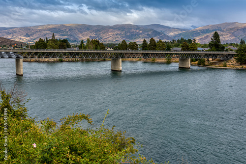 Road Bridge over Lake Dunstan in New Zealands south island