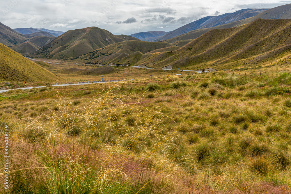 View from the road between Queenstown and Christchurch on New Zealands south island