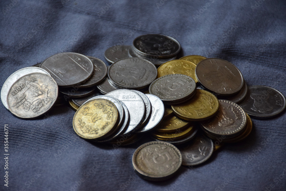 Picture of Indian currency coins Picture of Indian currency coins