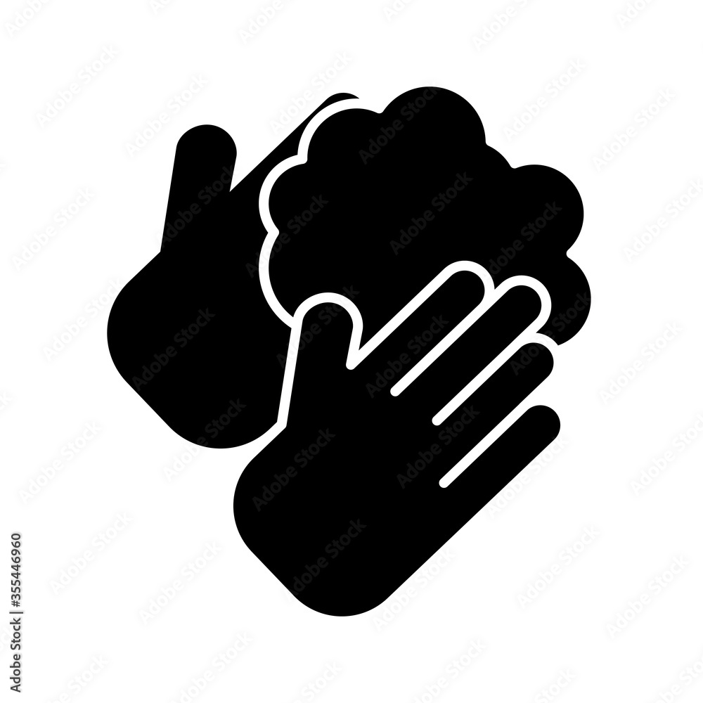 hands washing silhouette style icon