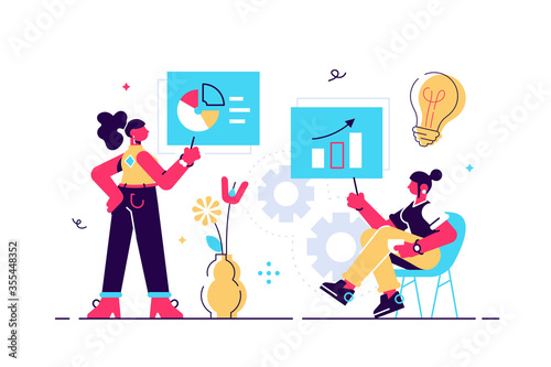vector illustration, online assistant at work