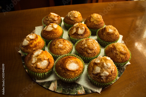 Cupcakes on tray