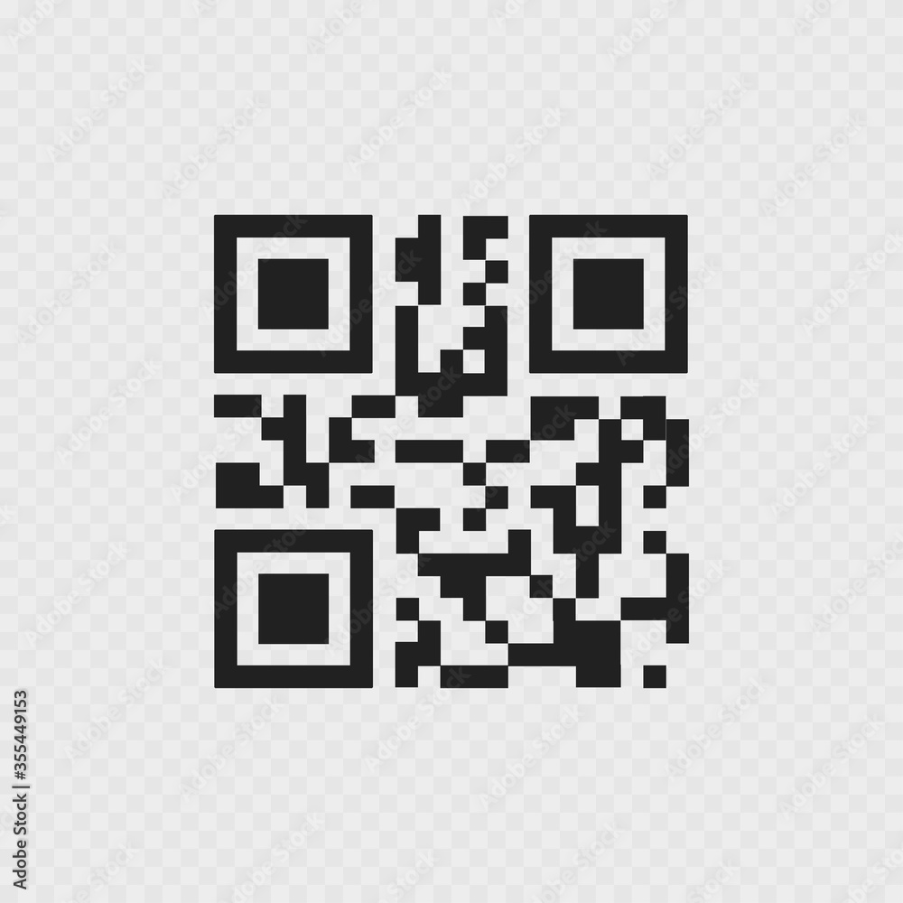 QR code isolated icon on transparent background. Vector web QR code isolated icon on transparent background. Vector web