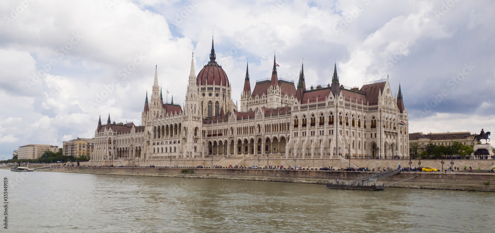 Hungarian parliament building, Budapest city, at summer