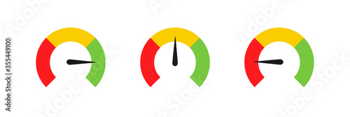 Speedometer set icon color chart. Vector illustration flat