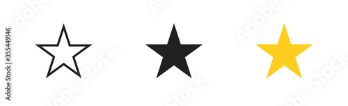 Star set icon in flat. Isolated vector illustration
