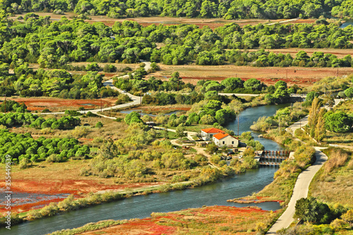 View of the protected wetland of Strophylia  in western Peloponnese  Greece.