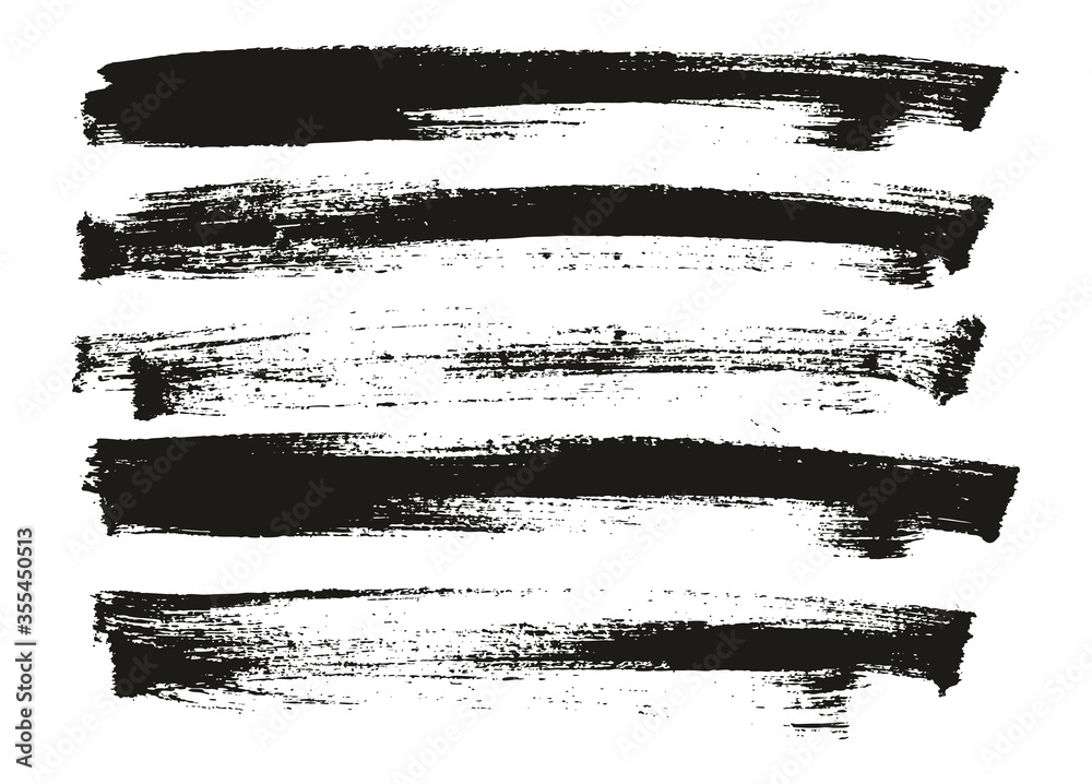 Flat Paint Brush Thin Long Background High Detail Abstract Vector Background Set 