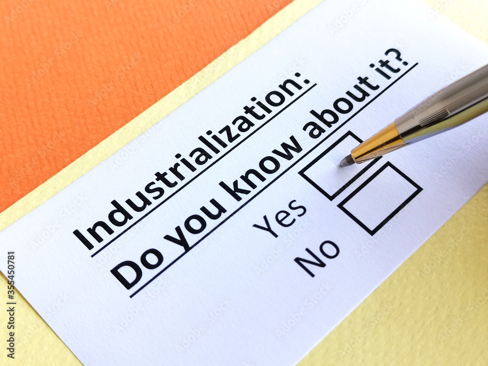 Fototapeta premium Questionnaire about industry