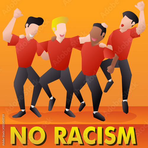 illustration of human rights fit to describing human equality where there are no social differences despite different skin colors