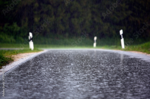 Εκτύπωση καμβά A sudden heavy shower of rain during a thunderstorm in Franconia Germany