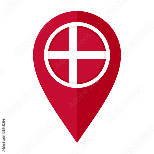 flat map marker icon with denmark flag isolated on white background Free Download flat map marker icon with denmark flag isolated on white background - GFXLoad