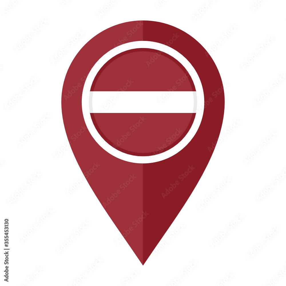 flat map marker icon with latvia flag isolated on white background flat map marker icon with latvia flag isolated on white background