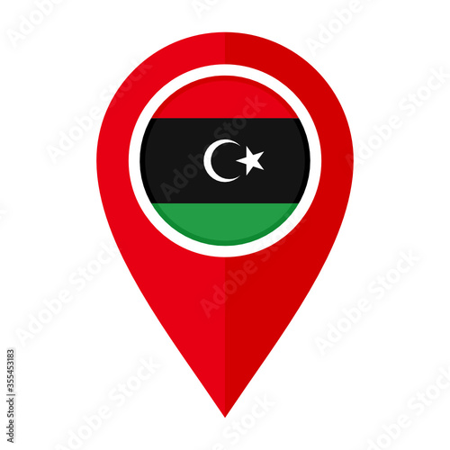 Free Download flat map marker icon with libya flag isolated on white background
 - GFXLoad