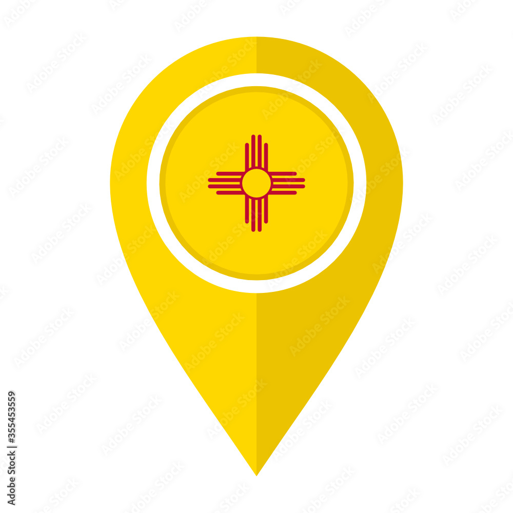 flat map marker icon with new mexico flag isolated on white background
flat map marker icon with new mexico flag isolated on white background